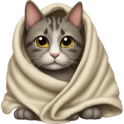 Cat with blanket sticker