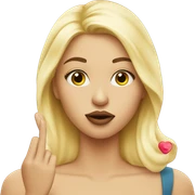 blonde girl blowing  kiss sticker