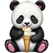 Panda eating ice cream sticker