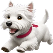 Westie running sticker