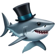 Shark with a top hat sticker