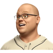 bald boy in glasses sticker