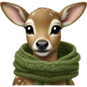 fawn with a khaki green knitted scarf sticker