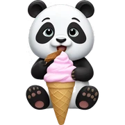 Panda eating ice cream sticker