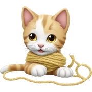 Kitten playing with yarn sticker