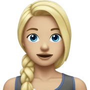 girl working out blue eye blonde hair sticker