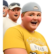 boys having fun in hats sticker