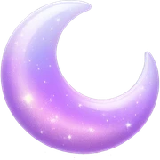 Sparkly glossy Pastel lilac-gradient crescent sticker