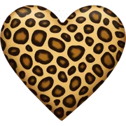 Leopard print heart sticker