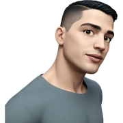 male portrait with black hair sticker