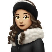 pretty brunette girl wearing black fuzzy headband for winter sticker