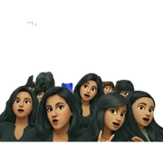 girls and boys under chandelier sticker