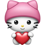 hello kitty with heart sticker