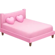 Pink heart shaped bed  sticker