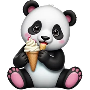 Panda eating ice cream sticker