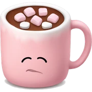 Light Pink mug of hot chocolate with marshmallows  sticker