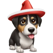 Perro con sombrero de navidad sticker