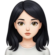 Chica blanca con pelo negro sticker