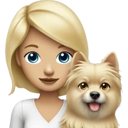 Blonde girl blue eyes holding spitz sticker
