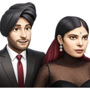 formal couple with jewelry sticker