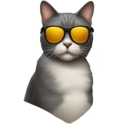 Cat with sunglasses sticker