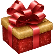 red glitter metallic confetti gift bow wrapping  sticker