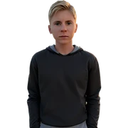 blonde boy at sunset sticker