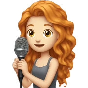 pretty GINGER girl holding mic sticker