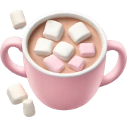 Light Pink mug of hot chocolate with marshmallows  sticker