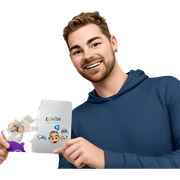 smiling boy with earrings sticker
