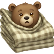 bear cozy in blanket sticker