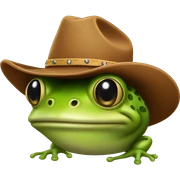 Frog with cowboy hat sticker