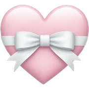 Pastel pink heart with white bow sticker
