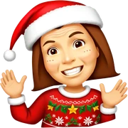 Person with Christmas clothes saying feliz Navidad sticker