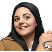 smiling girl with black hair sticker