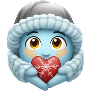 Winter inside a heart sticker