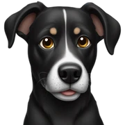 Black dog sticker
