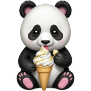 Panda eating ice cream sticker