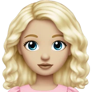 ocean blue doll eyes, blonde hair, feminine, pink, girl, angelic sticker