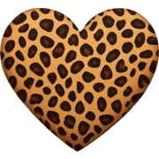 leopard print heart sticker