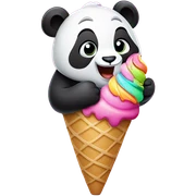 Panda eating ice cream sticker