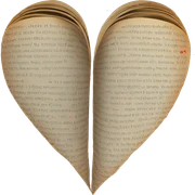 Book page heart  sticker