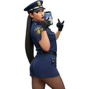 policewoman with smartphone in hand sticker