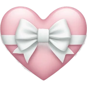 Pastel pink heart with white bow sticker