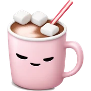 Light Pink mug of hot chocolate with marshmallows  sticker