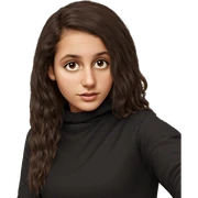 girl with brown hair flower sticker