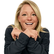 blonde girl with joyful smile sticker