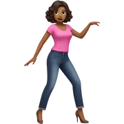 High heels dance woman dark brown hair pink top and trousers  sticker
