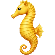 an iPhone-style emoji of a yellow seahorse  sticker