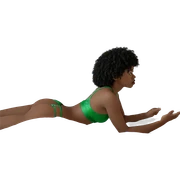 reading in green lingerie sticker